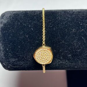 Michael Kors Gold Pavé Circle Chain Bracelet